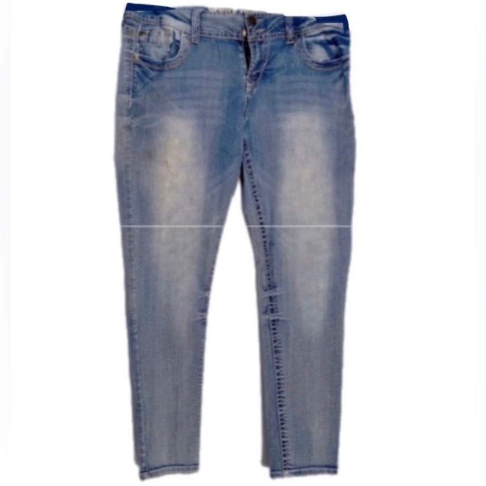 WallFlower Skinny Jeans Low Rise Mid Wash Blue Juniors 15